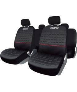 SET UNIVERSALE  SPC1042 COPRISEDILI AUTO COMPLETO NERO/ROSSO